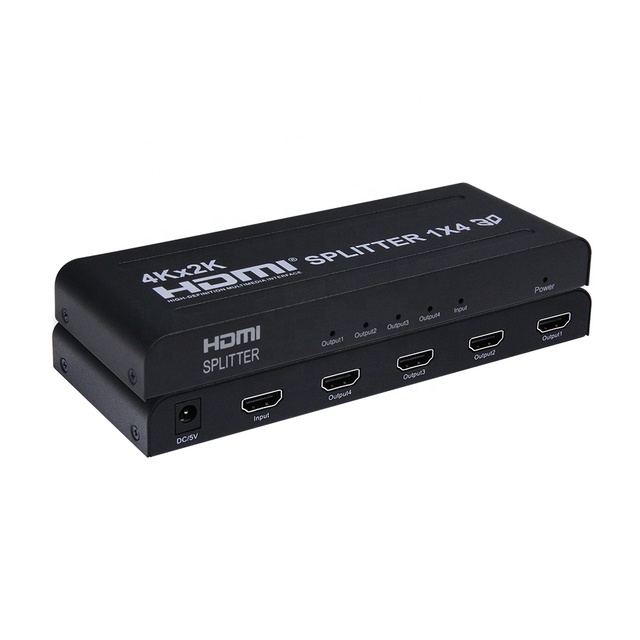 4K 30Hz HDMI Splitter 1 in 4 Out, OEM 1x4 1 Computer 4 Monitor + Power Adapter 1 in 4 Out HDMI Splitter