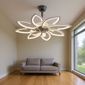 Ventilatore da Soffitto LED Moderno da 35,4 Pollici con Telecomando, Motore DC a 6 Velocità, Montaggio a Filo, Luce Bianca, 3 Temperature di Colore - Product Image 2