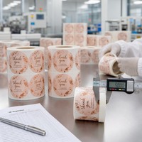 Étiquettes autocollantes rondes personnalisées en papier vinyle imperméable pour emballage alimentaire, avec logo imprimé, en rouleau