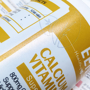 ملصقات مخصصة مقاومة للماء ذاتية اللصق مع طباعة الأشعة فوق البنفسجية الموضعية لتغليف زجاجات المكملات الغذائية - Product Image 3