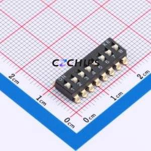 2.54-8P TPGT DIP Switch SMD Switch Flat Toggle, Raised Type Single Pole Single Throw 8 Gull Wing Type - Product Image 1