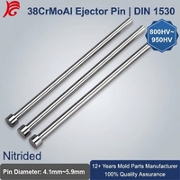 Pasador Expulsor DIN 1530 38CrMoAl (1.8507) Nitrurado 4.1-5.9mm para Molde de Inyección de Plástico, 100% Inspeccionado