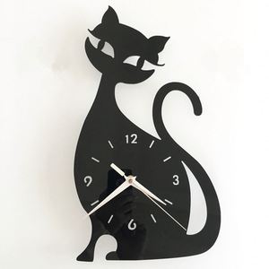 Creative Cute Cat Wall <b>Clock</b> Acrylic <b>Digital</b> <b>Clock</b> Wall Sticker Cartoon Quartz Watches for Living Room Bedroom Decoration - Product Image 1