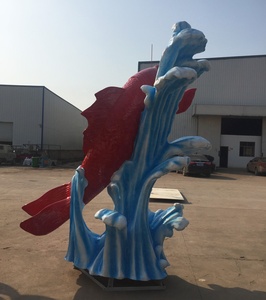 Moderne Garten-<span class=keywords><strong>Koi</strong></span>-<span class=keywords><strong>Karpfen</strong></span>-Wellenfigur, lebensgroß<span class=keywords><strong>e</strong></span> Anime-Statue, quadratische Outdoor-Park-Landschaftsdekoration, Fiberglas-Tierskulptur - Product Image 4