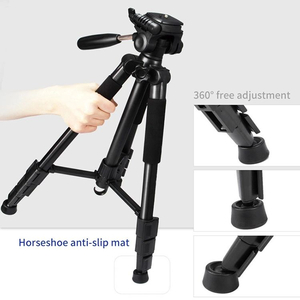 Trépied compact Q111 en aluminium aérospatial professionnel pour l'enregistrement vidéo en extérieur, la photographie de téléphone/appareil <span class=keywords><strong>photo</strong></span> reflex numérique - Product Image 5