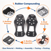 Crampons à glace portables à 10 dents, anti-dérapants pour couvre-chaussures, avec crampons en acier inoxydable, coussinets de traction, chauffage entièrement automatique pour la randonnée