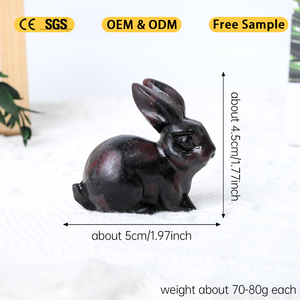 Escultura de Conejo en Bloque y Cubo de Cristal Natural Ecológico con Técnica de Mosaico Grabado para Decoración del Hogar, Venta al Por Mayor - Product Image 2