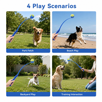 Lanceur de balles de tennis pour chien en PP avec poignée antidérapante, lanceur longue distance pour jeux en extérieur