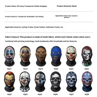 Balaclava de clown, masque de ski intégral, costume de cosplay, capuche d'extérieur, couvre-chef, masque de fantômes, hommes femmes pour Halloween