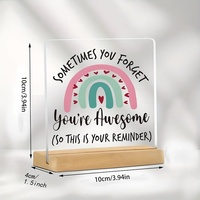 Panneau de table rectangulaire en acrylique 2D imprimé UV et gravé au laser – Ornement de design moderne inspirant pour les femmes et les travailleurs sociaux