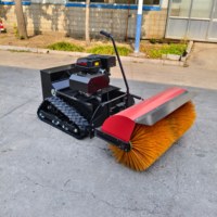 Balayeuse rotative sur chenilles, machine de nettoyage routier autotractée, équipement de déneigement municipal