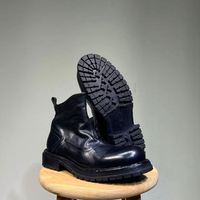 Bottes Chelsea mi-mollet pour homme en cuir lavé, style rétro, avec plateforme épaisse, élastiques, antidérapantes, pour l'automne et l'hiver