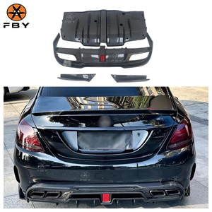 Ốp khuếch tán cản sau bằng sợi carbon phong cách IMP chất lượng cao dành cho Mercedes Benz W205 C-Class C63 Sedan 2017+ Bộ body kit sợi carbon - Product Image 1