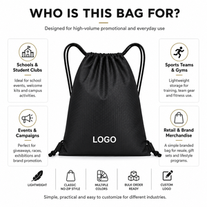 <span class=keywords><strong>Sac</strong></span> de sport robuste en polyester 600D avec étiquettes tissées et étiquettes personnalisées pour la vente en gros de sacs à cordon promotionnels - Product Image 2