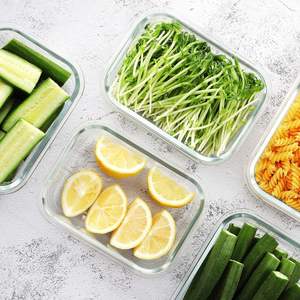 ชุดกล่องเก็บอาหารแก้วทนความร้อนคุณภาพสูง ฝาปิดล็อคแน่น ใช้กับไมโครเวฟได้ ขนาดเล็ก เหมาะสำหรับจัดเก็บ - Product Image 4