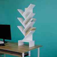Estantería de suelo Estante de almacenamiento Estantería de esquina en forma de árbol Espacio económico para estudiantes-111