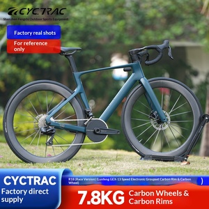 Vélo de route en fibre de carbone CYCTRAC R18 Racing Edition, freins à disque doubles, suspension, 13 vitesses variables, R18 (version course) en fibre de carbone - Product Image 1