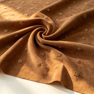 Tela de gamuza marrón A1000 con bordado de estrellas y cuentas para <span class=keywords><strong>abrigos</strong></span> retro y cheongsams - Product Image 6