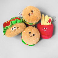 Maßgefertigtes Niedliches Kinder-Plüschtier Hamburger Gemüse Baumwollstoff Netzfutter Schlüsselanhänger Anhänger PP Baumwolle Gewaschen Woodfield