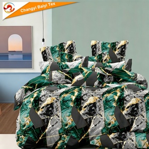 Ensemble de literie luxueux et léger en polyester à imprimé dispersé, haute solidité des couleurs, motifs ethniques géométriques - Product Image 1