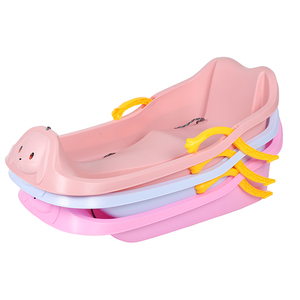 HDPE écologique Durable rose bleu toboggan pour enfants Traction corde poignée pliable en plastique hiver utilisation neige Tube traîneau - Product Image 5