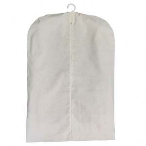 Housse de vêtement AUTON blanche en toile 100 % coton avec poignées et motif lettres pour costumes, manteaux, robes, sacs de voyage - Product Image 2