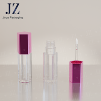 Jinze Pentagon Violet Brillant à Lèvres Tubes transparents Vide Lips Gloss 7ml Brush Wand