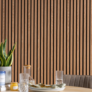 Âm thanh bằng chứng tấm Tường gỗ sồi vàng gỗ tự nhiên Veneer MDF slat sợi polyester tấm âm thanh - Product Image 2