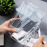 Bolsas transparentes de PVC con cremallera para carpetas A5, A6, A7, sobres dobles para presupuesto, sobres para efectivo sin cabezal de cremallera para archivar productos
