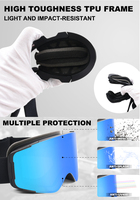 Lunettes de ski/snowboard/snowmobile anti-buée personnalisables avec logo et sangle réglable – Prix fabricant