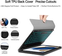 Penutup Keyboard Nirkabel 2.4Ghz Baru untuk Tablet Tab A8 10.5 Inci dengan Desain Ambidextrous Berbahan Kulit PU