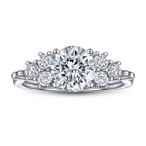패션 쥬얼리 S925 스털링 실버 페이드 제안 세트 다이아몬드 커플 반지 선물 지르콘 숙녀 혼합 웨딩 간단한