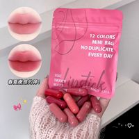 NOUVEAU 12 Color Capsule Lipstick Set Anti-Stick Mini Matte Lipstick Non Stick Silky and Smooth Matte Lipstick
