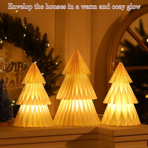 Vente directe d'usine - Stock disponible - Ensemble de décorations de Noël en papier nid d'abeille - Décoration de Noël en nid d'abeille - Décorations de table de Noël - Product Image 5