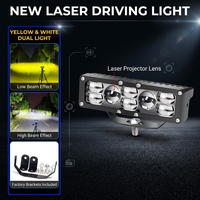 Barre lumineuse LED à 8 lentilles, style double laser, faisceau direct, double couleur jaune et blanc, 12V-60V, super longue portée, étanche, projecteur tout-terrain