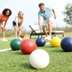 Ensemble <span class=keywords><strong>de</strong></span> <span class=keywords><strong>boules</strong></span> <span class=keywords><strong>de</strong></span> pétanque en résine personnalisées <span class=keywords><strong>de</strong></span> 90 mm avec pallino, sac et corde <span class=keywords><strong>de</strong></span> mesure, <span class=keywords><strong>jeu</strong></span> d'extérieur <span class=keywords><strong>4</strong></span> couleurs pour la plage, le jardin et les tournois - Product Image 4