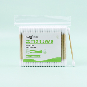 แท่งกระดาษเยื่อไม้ไผ่ขนาดกะทัดรัด100ชิ้นก้านสำลีคอตตอนพร้อมถุงสำหรับเดินทางและใช้ในบ้านสะดวกสบาย - Product Image 5