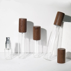 Botella de Perfume de <span class=keywords><strong>Vidrio</strong></span> Vacía <span class=keywords><strong>con</strong></span> Tapa de <span class=keywords><strong>Madera</strong></span> de Lujo, Spray de Niebla Fina en Degradado Azul y Negro, Recargable, 5ml/10ml/15ml - Product Image 2
