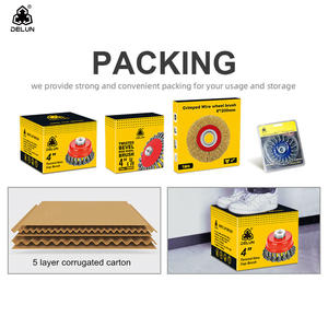 Brosse à roue ondulée DELUN de 3 pouces avec fil d'acier, dureté moyenne, personnalisable OEM pour meuleuse d'angle, garantie 3 ans - Product Image 5