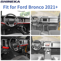 Bande de garniture de console centrale de voiture en ABS, adaptée à la Ford Bronco 2021 2022 2023+, style fibre de carbone