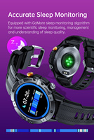 Montre connectée de surveillance de la santé à grand écran HD de 1,52 pouce, bracelet de sport robuste pour l'extérieur, appel BT, étanche, suivi du sommeil, TFT