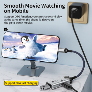 Loại C Để USB3.0 OTG <span class=keywords><strong>Adapter</strong></span> 2-Trong 1 Tốc Độ Cao <span class=keywords><strong>Splitter</strong></span> Với Sạc Nhanh Cho Bàn Phím Chuột Ổ Đĩa Flash - Product Image 3