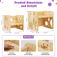 Table et chaise Montessori pour sevrage, en bois massif fait main, design à un seul niveau, idéales pour le salon - Vente chaude