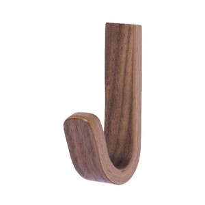 Crochets muraux minimalistes en bois de noyer noir, adhésifs, sans perçage, porte-manteau pour salle de bain, cuisine, entrée, rangement - Product Image 5