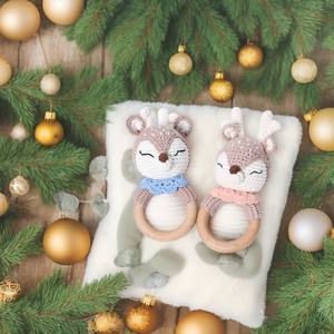 Nouveau design de jouets de <span class=keywords><strong>dentition</strong></span> sensoriels en coton biologique pour bébés, animaux, lapin, <span class=keywords><strong>lion</strong></span>, wapiti, ours, hochet en bois de hêtre, <span class=keywords><strong>anneau</strong></span> de <span class=keywords><strong>dentition</strong></span> pour bébés - Product Image 5