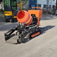 Nouveau produit : Mini-bétonnière autoportée sur chenilles, mobile, 500M, pour béton et ciment, avec fonction de benne basculante