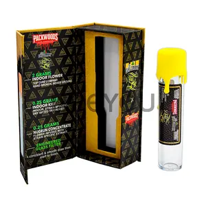 Child Resistant Pre Plastic Labels Roll Cigar Tubes With Packaging Box Smell Proof No Neck Silicone Lid Acrylic Bottle