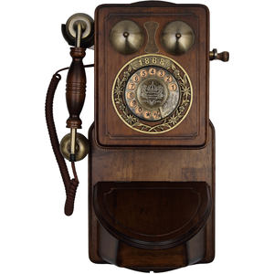 Téléphone antique en bois massif de style européen Téléphone mural classique fixe rétro sans fil avec insertion de <span class=keywords><strong>carte</strong></span> Téléphones à fil - Product Image 1