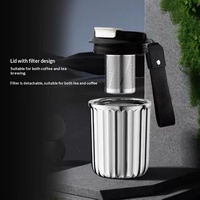 Tasse à café isotherme en acier inoxydable 304 à double paroi avec infuseur à thé, isolation thermique 12-24 heures, portable, design créatif pour l'extérieur