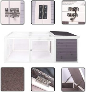 Jaula Móvil Grande y Económica de Madera para Conejos, <span class=keywords><strong>Gallinero</strong></span>, Casa para Pájaros, <span class=keywords><strong>Caseta</strong></span> para Gatos, Portátil, Resistente al Viento, Transpirable e Impermeable - Product Image 4